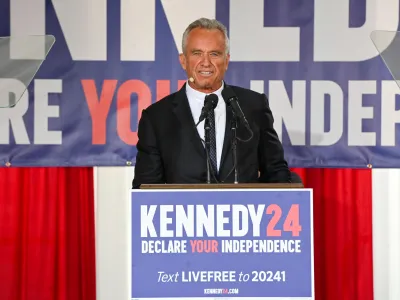 09 October 2023, US, Philadelphia: US Independent Presidential candidate Robert F. Kennedy Jr speaks during a campaign rally at the National Constitution Center in Philadelphia. Photo: Ricky Fitchett/ZUMA Press Wire/dpa