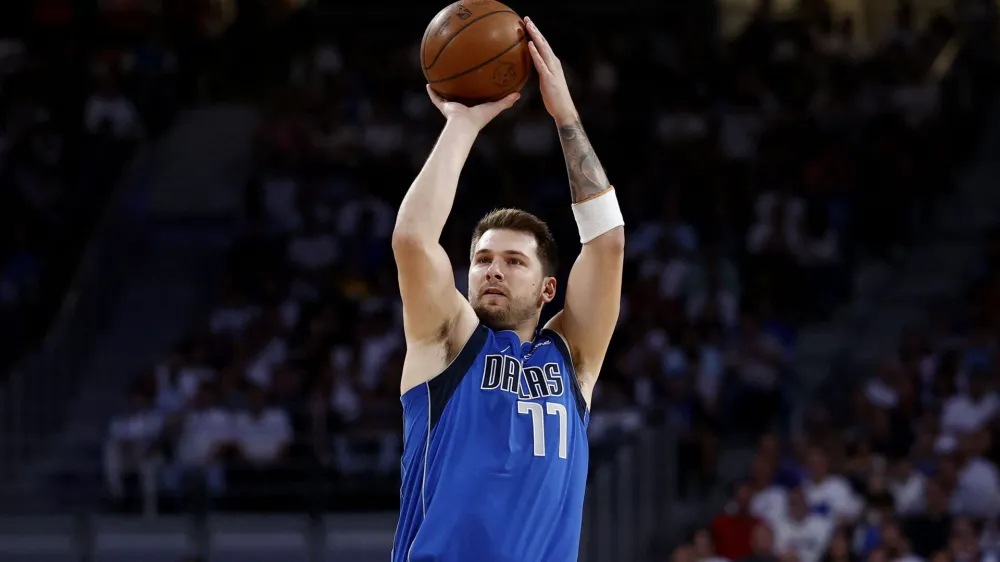 Basketball - International Friendly - Real Madrid v Dallas Mavericks - WiZink Center, Madrid, Spain - October 10, 2023 Dallas Mavericks' Luka Doncic in action REUTERS/Juan Medina