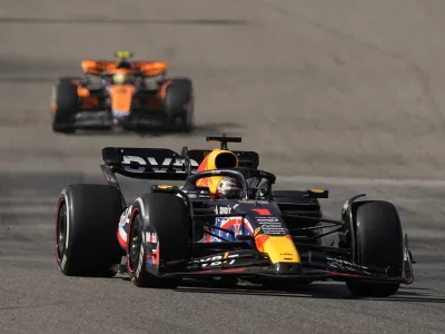 Red Bull driver Max Verstappen, of the Netherlands, drives during the Formula One U.S. Grand Prix auto race at Circuit of the Americas, Sunday, Oct. 22, 2023, in Austin, Texas. (AP Photo/Eric Gay)