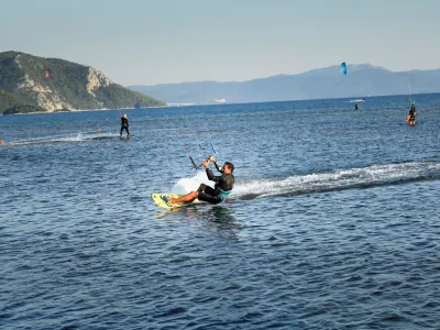 13.08.2023., Ploce - Kite surf na uscu Neretve. Photo: Emica Elvedji/PIXSELL