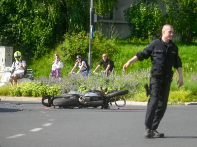 Prometna nesreča na križišču Tivolske in Celovške. FotoNik Erik Neubauer