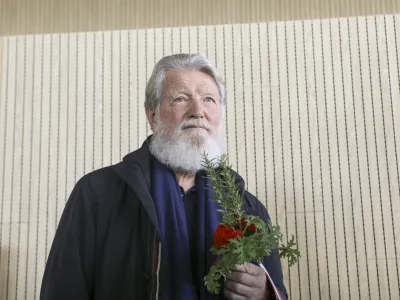 Pedro Opeka- 28.11.2023 - izjava za medije slovenskega misijonarja Pedra Opeke ob prihodu v Slovenijo s predstavitvijo programa obiska misijonarja v Sloveniji; //FOTO: Luka Cjuha