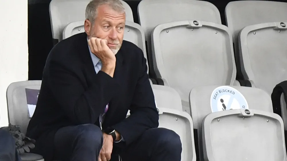 FILE - Chelsea soccer club owner Roman Abramovich attends the UEFA Women's Champions League final soccer match against FC Barcelona in Gothenburg, Sweden, May 16, 2021. U.S. authorities moved Monday, June 6, 2022, to seize two luxury jets — a $60 million Gulfstream and a $350 million aircraft believed to be one of the world's most expensive private airplanes — after linking both to Russian oligarch Roman Abramovich. (AP Photo/Martin Meissner, FILE)