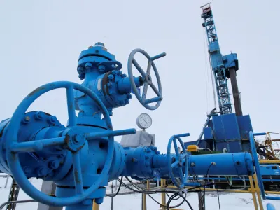 FILE PHOTO: A view shows valves near a drilling rig at a gas processing facility, operated by Gazprom company, at Bovanenkovo gas field on the Arctic Yamal peninsula, Russia May 21, 2019. Picture taken May 21, 2019. REUTERS/Maxim Shemetov/File Photo