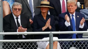 Former U.S. President Donald Trump and Melania Trump attend the graduation ceremony of their son Barron Trump, in West Palm Beach, Florida, U.S. May 17, 2024. REUTERS/Marco Bello