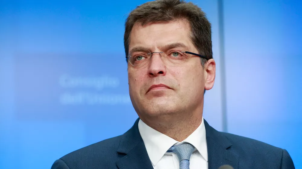 FILED - 27 February 2022, Belgium, Brussels: European Commissioner for Humanitarian Aid and Crisis Management Janez Lenarcic attends a press conference. Photo: Mario Salerno/EU Council/dpa - ATTENTION: editorial use only and only if the credit mentioned above is referenced in full