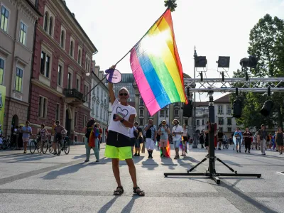 LGBT skupnost,- 19.06.2021 - Parada ponosa 2021 in Balkanski Trans Inter mar  protestni pohod po ulicah Ljubljane //FOTO: Bojan Velikonja