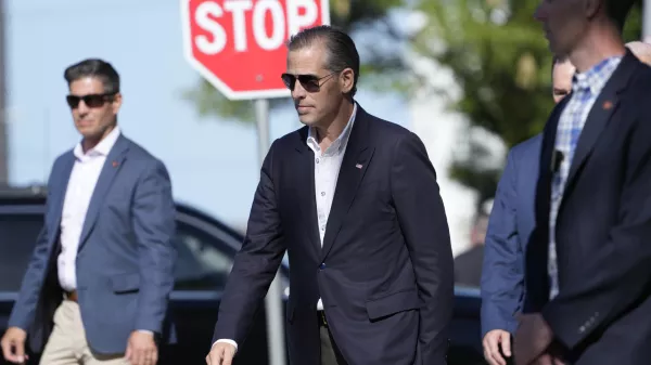 Hunter Biden, center, leaves St. Edmond Catholic Church in Rehoboth Beach, Del., Saturday, June 1, 2024. (AP Photo/Susan Walsh)