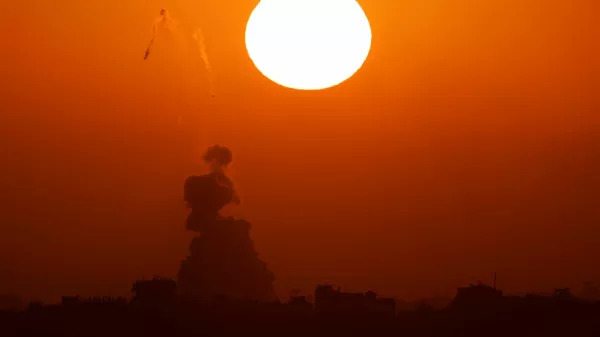 An explosion is seen following an Israeli air strike in Gaza, amid the ongoing conflict between Israel and the Palestinian Islamist group Hamas, as seen from Israel, June 2, 2024. REUTERS/Amir Cohen