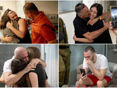 A combination picture shows (clockwise from top left) former hostages Almog Meir Jan, Noa Argamani, Andrey Kozlov and Shlomi Ziv who were held by Palestinian Islamist group Hamas in Gaza and rescued more than eight months later in a special operation by Israeli forces in the Gaza Strip, after their arrival in Ramat Gan, Israel June 8, 2024. Israeli Army/Handout via Reuters THIS IMAGE HAS BEEN SUPPLIED BY A THIRD PARTY   TPX IMAGES OF THE DAY