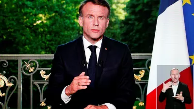 SCREENSHOT - 09 June 2024, France, Paris: A screen shot shows French President Emmanuel Macron speaking during a televised address to the nation during which he announced he is dissolving the National Assembly, French Parliament lower house, and calls new general elections on 30 June. Photo: Ludovic Marin/AFP/dpa