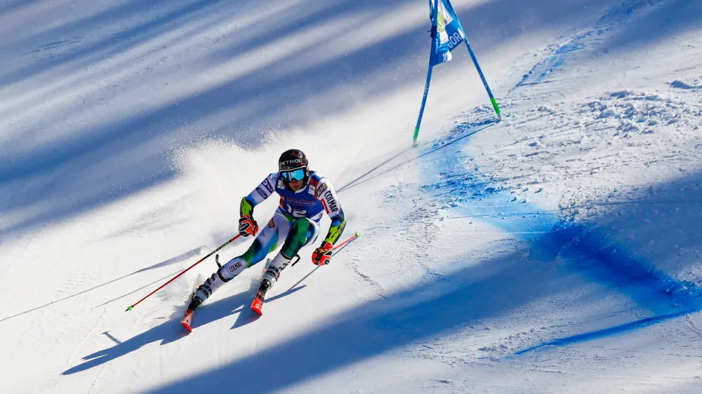 Kranjska Gora.<br>Moski veleslalom za 61. pokal Vitranc.<br>Slovenski smucar Zan Kranjec.