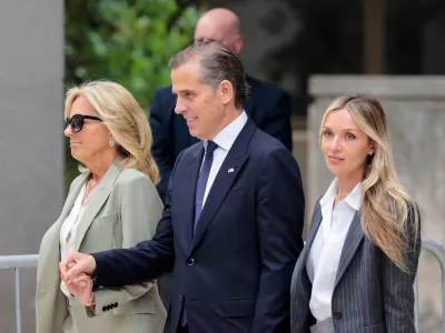 Hunter Biden, son of U.S. President Joe Biden, and his wife Melissa Cohen Biden and U.S. first lady Jill Biden leave the federal court after the jury finds him guilty on all three counts in his trial on criminal gun charges, in Wilmington, Delaware, U.S., June 11, 2024. REUTERS/Hannah Beier