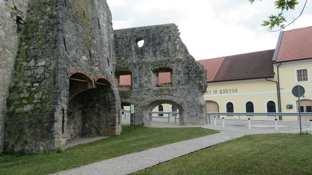 Najbolj reprezentativen del nekdanje železarne je ostanek kovaškega ognjišča (levo). Desno v ozadju je galerija Novinc z zasebno zbirko predmetov iz dvorske železarne.&nbsp;