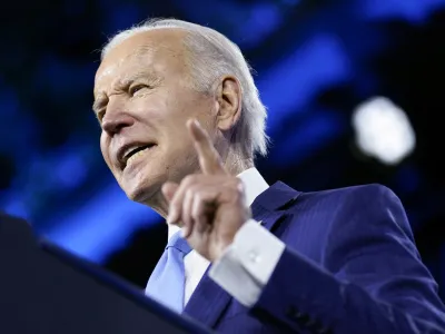 President Joe Biden speaks at the National League of Cities Congressional City Conference, Monday, March 14, 2022, in Washington. (AP Photo/Patrick Semansky)