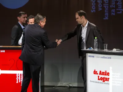 Soočenje kandidatov za župana Mestne občine Ljubljana Zorana Jankovića in Anžeta Logarja leta 2018 v organizaciji časnika Dnevnik.