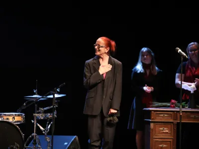 prejemnica nagrade za življensko delo igralka Jožica Avbelj - 27.03.2022 - Prešernovo gledališče Kranj - odprtje 52. TSD - Teden slovenske drame s podelitvijo nagrad ZDUS - Združenje dramskih umetnikov Slovenije,<br><br><br>//FOTO: Bojan Velikonja<br>