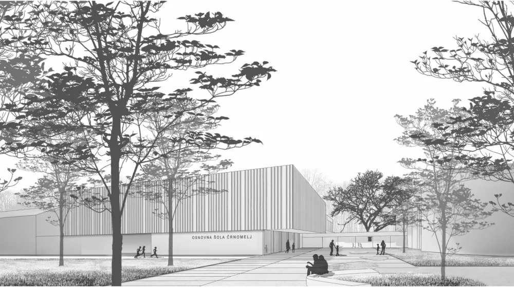 Takšen bo nov prizidek k osnovni šoli Loka v Črnomlju. Zgrajen naj bi bil do šolskega leta 2024-2025. F Občina Črnomelj