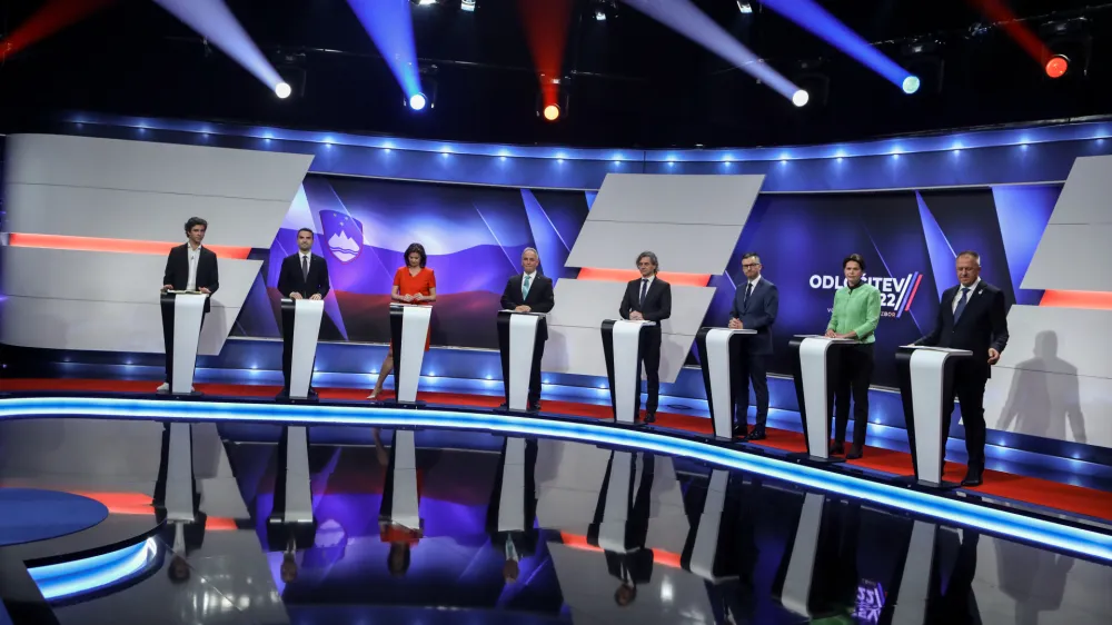 - 28.03.2022 &ndash; Parlamentarne volitve 2022 &ndash; televizijsko soočenje predsednikov parlamentarnih strank na POP TV //FOTO: Luka Cjuha