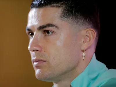 FILE PHOTO: Soccer Football - FIFA World Cup - UEFA Qualifiers - Portugal Press Conference - Estadio do Dragao, Porto, Portugal - March 28, 2022 Portugal's Cristiano Ronaldo during the press conference REUTERS/Miguel Vidal/File Photo