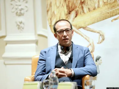 10.09.2019., Zagreb - U Hrvatskom glazbenom zavodu odrzana je tribina s jednim od najcjenjenijih i najvaznijih suvremenih turiskih pisaca Burhanom Sonmezom u sklopu Fesivala svjetske knjizevnosti. Photo: Sanjin Strukic/PIXSELL