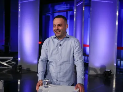 predsednik Skupaj Danijel Besić Loredan- 07.05.2018  Parlamentarne volitve 2018 - prvo, uvodno veliko soočenje predsednikov vseh strank, parlamentarnih in zunajparlamentarnih strank ter list za dravnozborske volitve na prvem programu Televizije Slovenija; RTV //FOTO: Luka Cjuha.