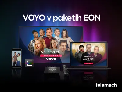 <br><br><br>Telekomunikacijski operater Telemach bo do začetka julija uvedel veliko novost in v svoje pakete EON dodal video na zahtevo VOYO. Zabava za vso družino z najboljšo domačo produkcijo bo tako starim in novim uporabnikom v paketih EON na voljo z le nekaj kliki na katerikoli napravi. Prav tako pa so pri Telemachu že aprila v paketih EON povišali tudi internetno hitrost in tako postali ponudnik z najvišjo hitrostjo v Sloveniji, s čimer sledijo svoji viziji izboljševanja uporabniške izkušnje.