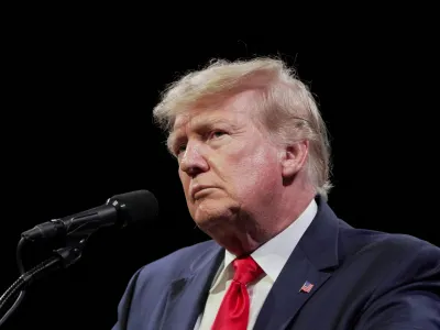 FILE PHOTO: Former U.S. President Donald Trump speaks to an audience at the "American Freedom Tour" event in Memphis, Tennessee, U.S., June 18, 2022. REUTERS/Karen Pulfer Focht/File Photo