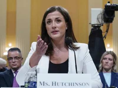 Cassidy Hutchinson, former aide to Trump White House chief of staff Mark Meadows, testifies as the House select committee investigating the Jan. 6 attack on the U.S. Capitol continues to reveal its findings of a year-long investigation, at the Capitol in Washington, Tuesday, June 28, 2022. (AP Photo/Jacquelyn Martin)