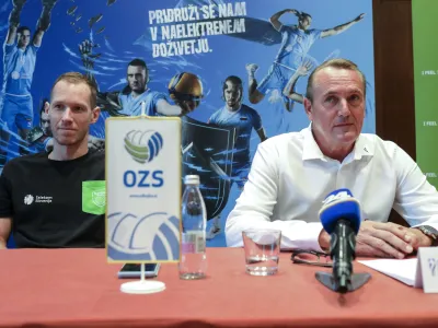 Metod Ropret, Tine Urnaut- 19.7.2022 - Tiskovna konferenca odbojkarske zveze //FOTO: Jaka Gasar