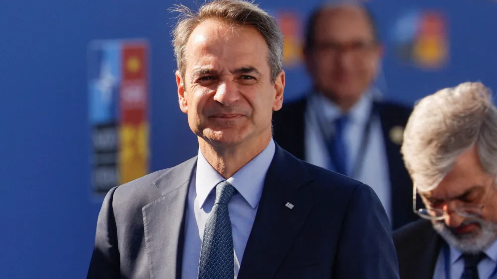 FILE PHOTO: Greek Prime Minister Kyriakos Mitsotakis attends a NATO summit in Madrid, Spain June 30, 2022. REUTERS/Susana Vera/File Photo