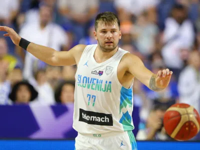 Basketball - EuroBasket Championship - Group B - Slovenia v Bosnia and Herzegovina - Cologne Arena, Cologne, Germany - September 4, 2022 Slovenia's Luka Doncic in action REUTERS/Thilo Schmuelgen