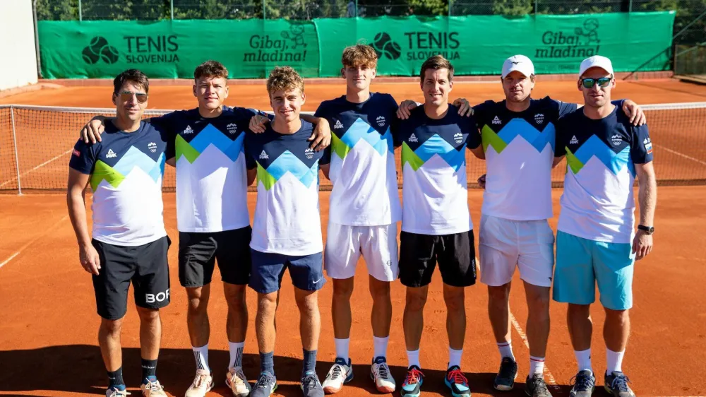 Team Slovenia at practice session prior to the Davis Cup World Group II - Slovenia vs Estonia at SRC Marina, on September 12, 2022 in Portoroz / Portorose, Slovenia. Photo by Matic Klansek Velej / Sportida