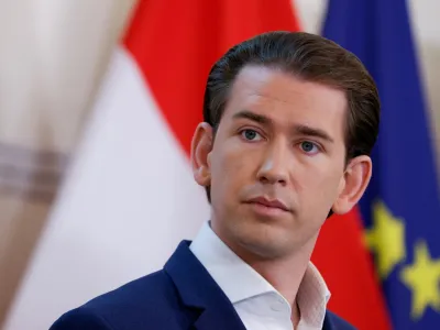 ﻿FILE PHOTO: Austria's Chancellor Sebastian Kurz attends a news conference, as the spread of the coronavirus disease (COVID-19) continues, in Vienna, Austria, September 8, 2021. REUTERS/Leonhard Foeger/File Photo