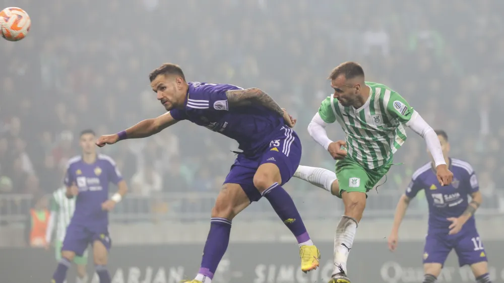 Luka Uskokovič, Mustafa Nukič - 15.10.2022 – nogomet – Olimpija: Maribor, Prva liga Telemacha, 13. krog //FOTO: Jaka Gasar