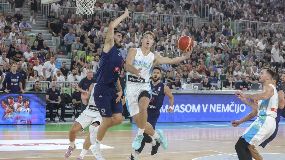 Žiga Samar- 17.08.2022 – košarka - pripravljalna tekma med Slovenijo In Srbijo //FOTO: Jaka Gasar