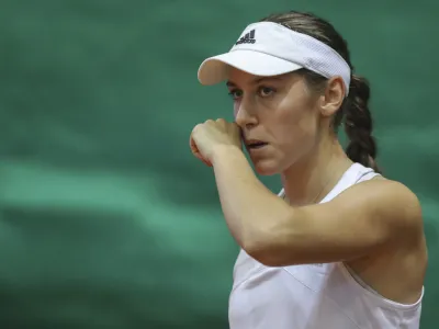 Kaja Juvan- 11.11.2022 – tenis – Slovenija: Kitajska, pokal Billie Jean King, ženske, polfinale kvalifikacij za zaključni turnir svetovne skupine: //FOTO: Jaka Gasar