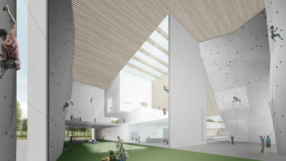 Plezalni center bo omogočal tudi izvedbo plezalnih tekmovanj. 