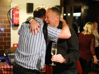 Zmagovalec Volitev v Občini Škofljica Primož Cimerman. - 04.12.2022 - Lokalne volitve 2022 - drugi krog - volitve župana //FOTO:Bojan Velikonja