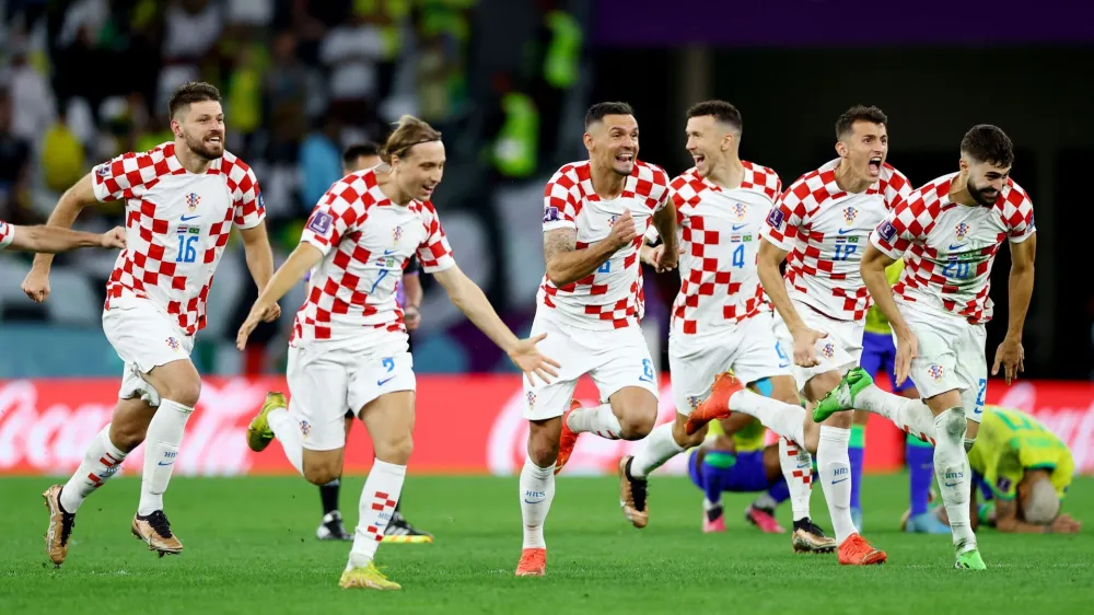 Hrva&scaron;ka se je drugič zapored in tretjič v zgodovini uvrstila v polfinale svetovnega prvenstva v nogometu. Foto: Reuters