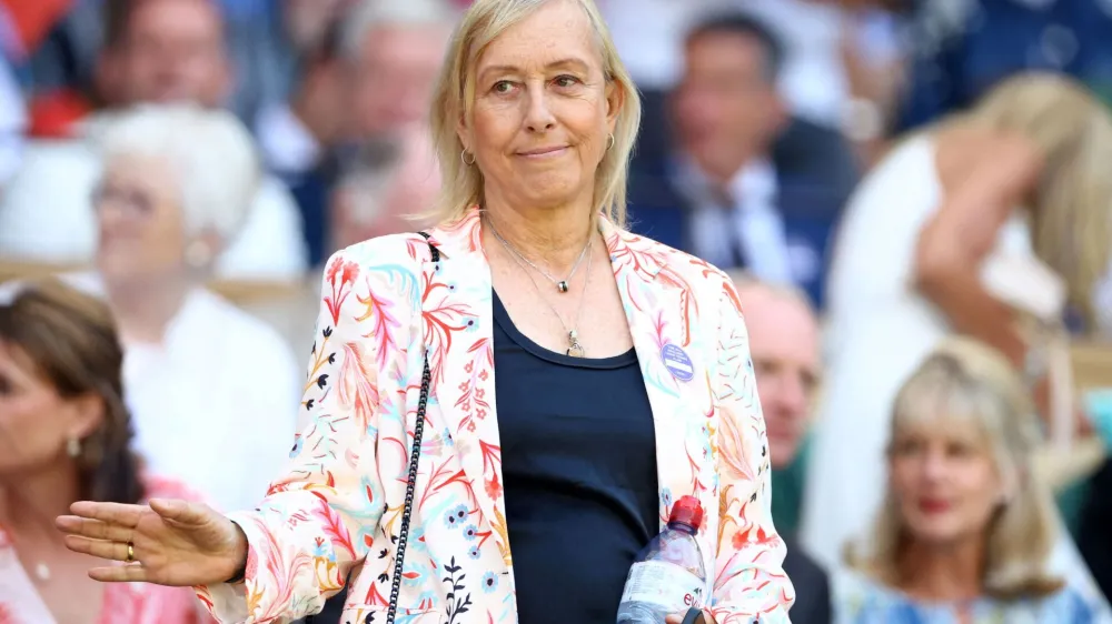 FILE PHOTO: Tennis - Wimbledon - All England Lawn Tennis and Croquet Club, London, Britain - July 9, 2022 Former tennis player Martina Navratilova in the royal box ahead of the women's singles final between Kazakhstan's Elena Rybakina and Tunisia's Ons Jabeur REUTERS/Hannah Mckay/File Photo