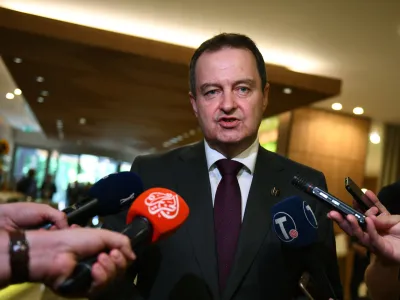 ﻿Bled, Rikli Balance Hotel.<br>Panel z naslovom Zahodni Balkan - pot v Evropo in demokracijo ter skupna odgovornos<br>Srbski zunanji minister Ivica Dacic.