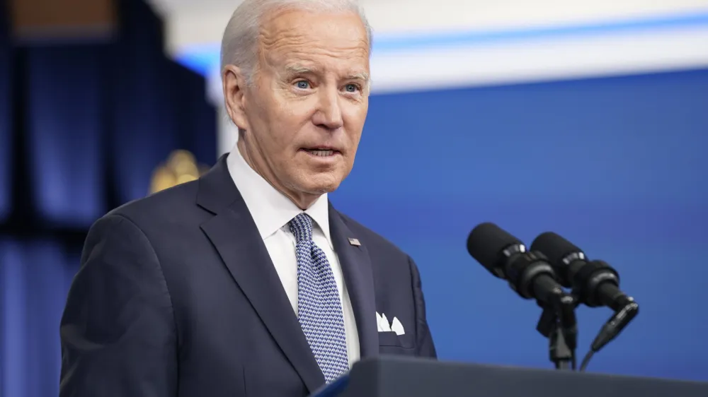 FILE - President Joe Biden responds to questions from reporters after speaking about the economy in the South Court Auditorium in the Eisenhower Executive Office Building on the White House Campus, Thursday, Jan. 12, 2023, in Washington. Lawyers for Biden found more classified documents at his home in Wilmington, Delaware, than previously known, the White House acknowledged Saturday, Jan. 14. (AP Photo/Andrew Harnik, File)