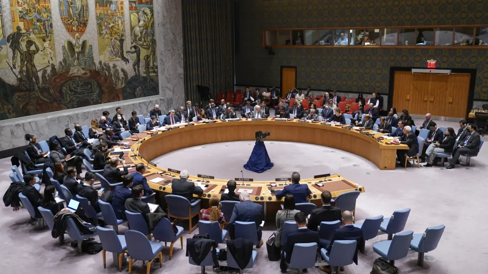 Representatives participate in a Security Council meeting at United Nations headquarters, Thursday, Jan. 5, 2023. (AP Photo/Seth Wenig)