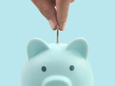 Piggy bank and finance money saving