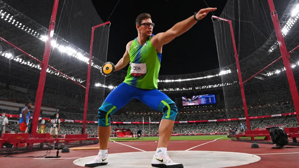 ﻿Tokyo 2020 Olympics - Athletics - Men's Discus Throw - Final - OLS - Olympic Stadium, Tokyo, Japan - July 31, 2021. Kristjan Ceh of Slovenia in action REUTERS/Dylan Martinez