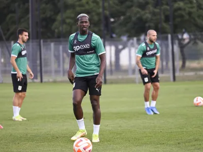 Samuel Pedro<br><br>- 27.07.2022 – Nogometni klub NK Olimpija – trening pred povratno tekmo proti romunskemu Sepsiju v kvalifikacijah za konferenčno ligo<br><br> <br><br>//FOTO: Nik Erik Neubauer