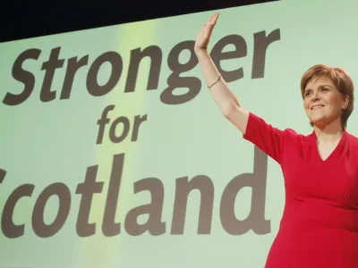 FILED - 28 March 2015, United Kingdom, Glasgow: First Minister of Scotland Nicola Sturgeon is pictured during the Scottish National Party (SNP) conference at the SECC in Glasgow. Sturgeon is expected to resign as Scottish First Minister, according to the BBC. Photo: Danny Lawson/PA Wire/dpa