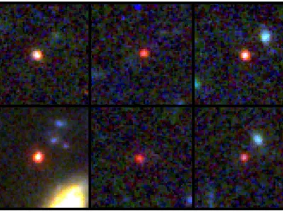 Images of six candidate massive galaxies, seen 540 million to 770 million years after the Big Bang, are shown in this undated handout image based on observations by NASA's James Webb Space Telescope, as one of them (bottom left) could contain as many stars as our present-day Milky Way, but is 30 times more compact. NASA, ESA, CSA, I. Labbe (Swinburne University of Technology)/Handout via REUTERS  THIS IMAGE HAS BEEN SUPPLIED BY A THIRD PARTY. MANDATORY CREDIT
