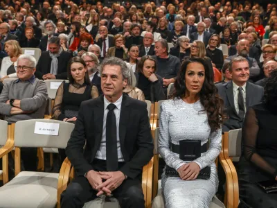 premier Robert Golobin Tina Gaber7.02.2023 - osrednja državna slovesnost na predvečer kulturnega praznika s podelitvijo Prešernovih nagrad in nagrad Prešernovega sklada, na kateri bo slavnostni govornik predsednik upravnega odbora Prešernovega sklada FOTO: Luka Cjuha